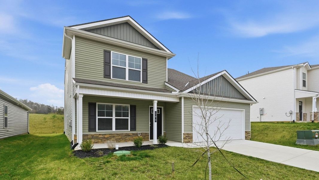 Front exterior of a new home in Emory Creek, Harriman, TN, highlighting curb appeal (Image 2).