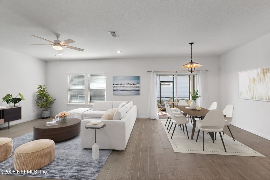 Furnished interior view inside a new home in Tributary: Lakeview at Tributary 50's, Yulee (Image 11).