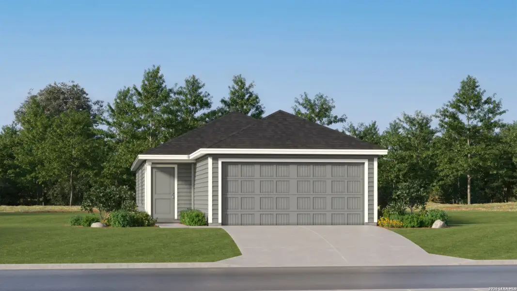 Front exterior of a new home in Windridge, Kerrville, TX, highlighting curb appeal (Image 21).