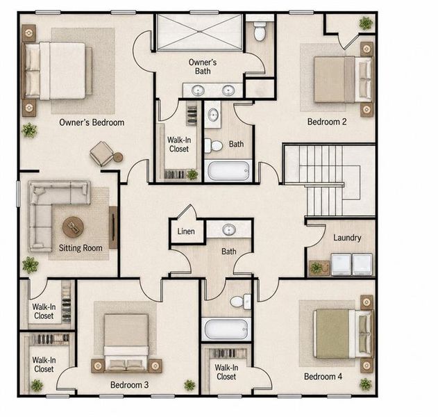 2D floor plan layout of this home in , Lawrenceville, GA (Image 3).