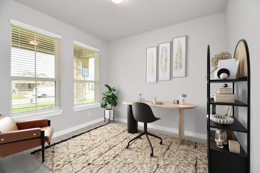 *Virtually Staged* Home Office. Sample photo of completed home with similar floor plan. Actual colors and selections may vary.