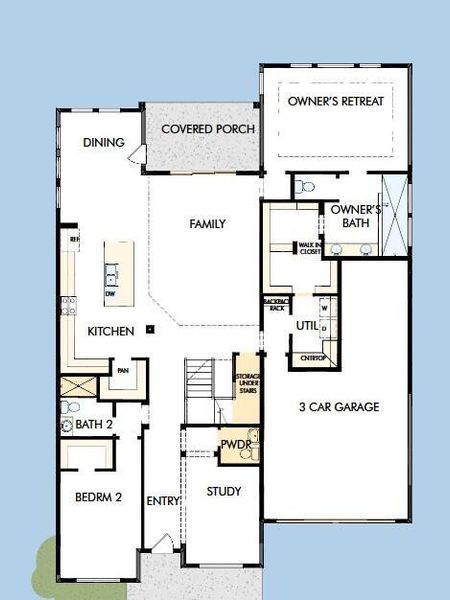 2D floor plan layout of this home in Hidden Ponds Reserve, Awendaw, SC (Image 2).