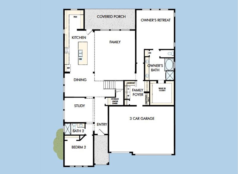 2D floor plan layout for the The Nacogdoches by David Weekley Homes in Prairieland Village 60' Homesites, Cypress, TX (Image 3).