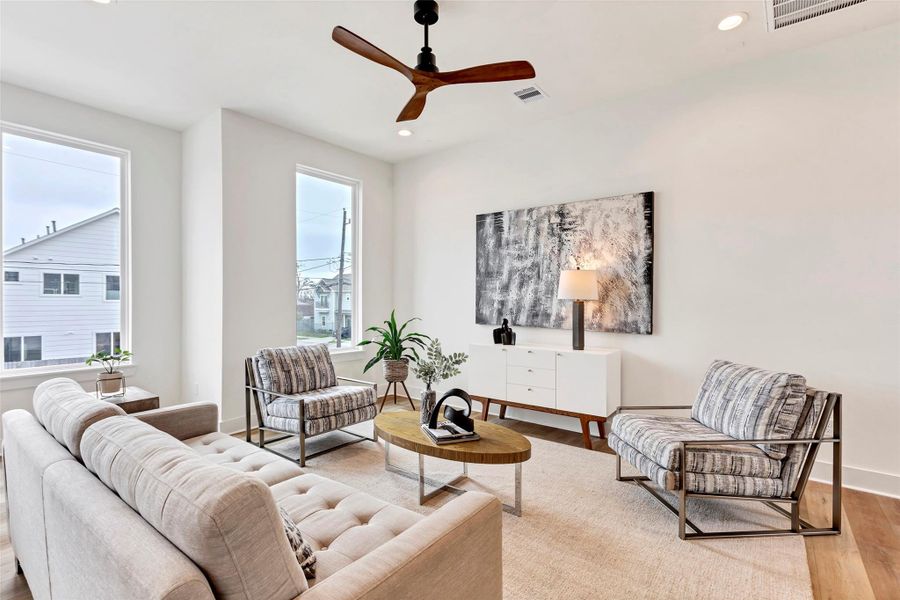 Endless possibilities to customize this spacious living room and make it your own, tailored to your style and needs. Endless possibilities to customize this spacious living room and make it your own, tailored to your style and needs.