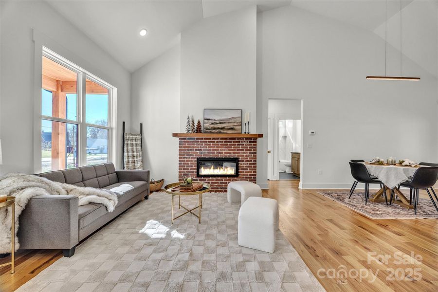 Hardwood floors, electric fireplace Hardwood floors, electric fireplace