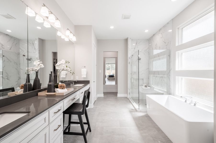 Representative furnished interior of a home built from the Snyder by Tri Pointe Homes in Harvest Green, Richmond (Image 73).