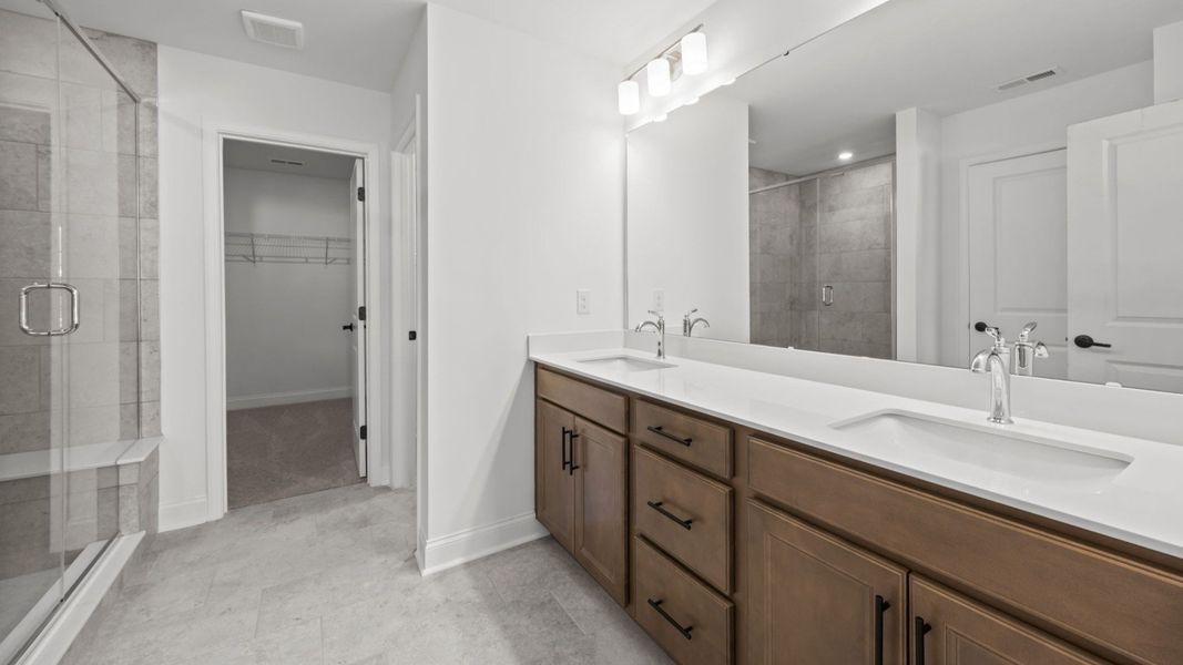 The Burton Plan by DRB homes at Lakeside Glen, in York SC - Primary Bathroom