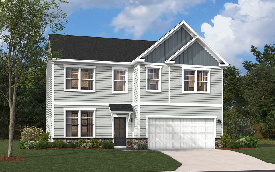 Representative exterior photo of a completed home built from the The Kershaw by Stanley Martin Homes in Riverside Ridge, Lawrenceville, GA (Image 35).
