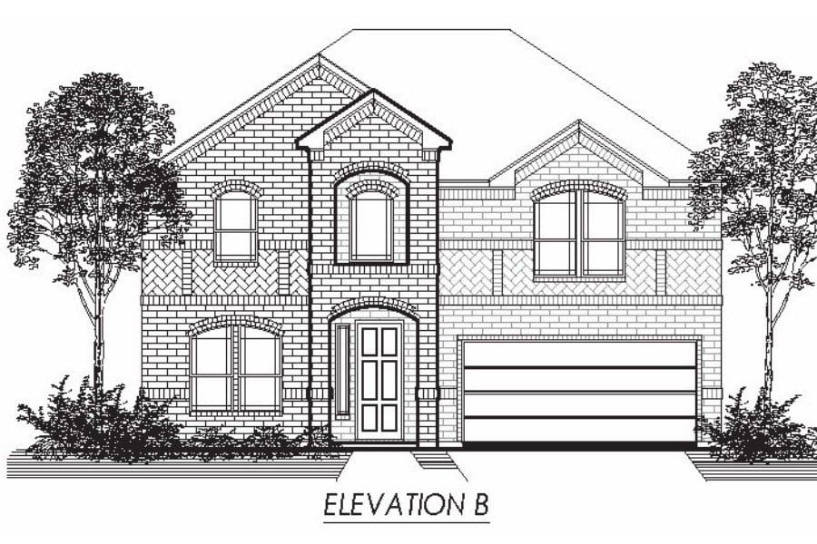 Representative rendering of the exterior for the The Mustang by Lillian Custom Homes (Image 24).