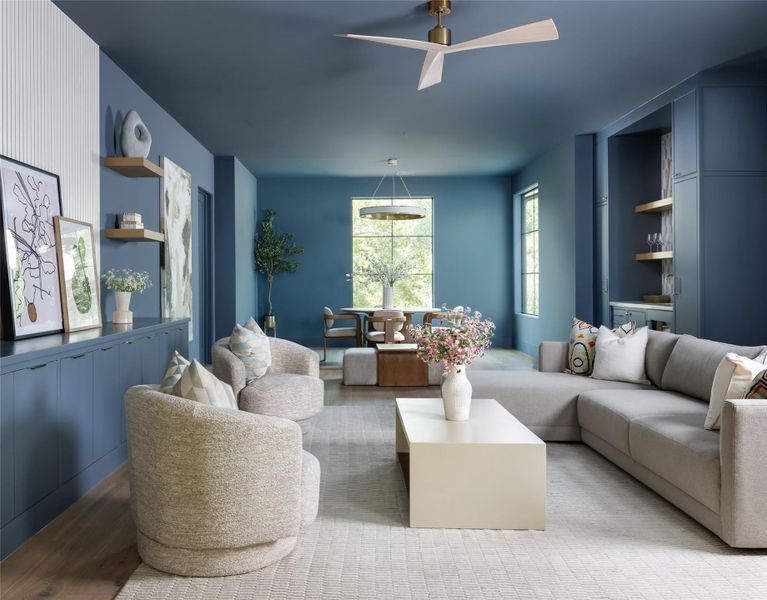 The expansive game room includes a billiards area perfect for entertaining, an upstairs wet bar, and a theater or flexible bonus room for added enjoyment. The expansive game room includes a billiards area perfect for entertaining, an upstairs wet bar, and a theater or flexible bonus room for added enjoyment.