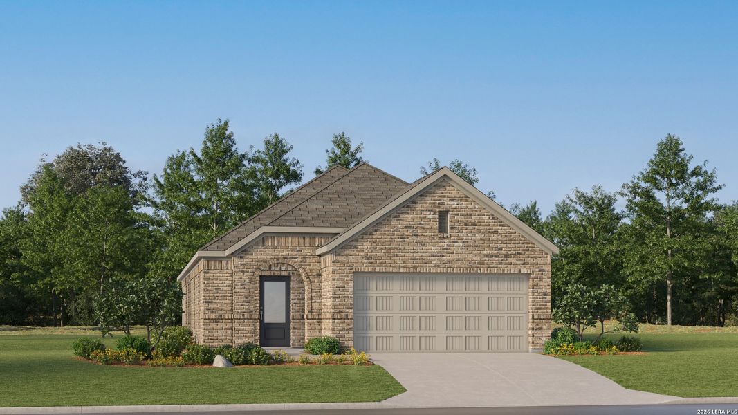 Front exterior of a new home in Rose Valley, Converse, TX, highlighting curb appeal (Image 26).