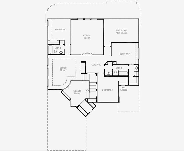 2D floor plan layout for the Lockhart - 60 Homesites by Coventry Homes in Cambridge Crossing, Celina, TX (Image 26).