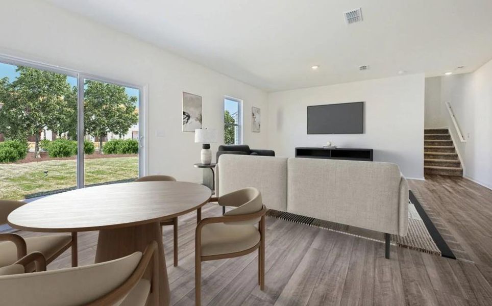 Furnished interior view inside a new home in Crescent Pointe, Carrollton (Image 3). Furnished interior view inside a new home in Crescent Pointe, Carrollton (Image 3).