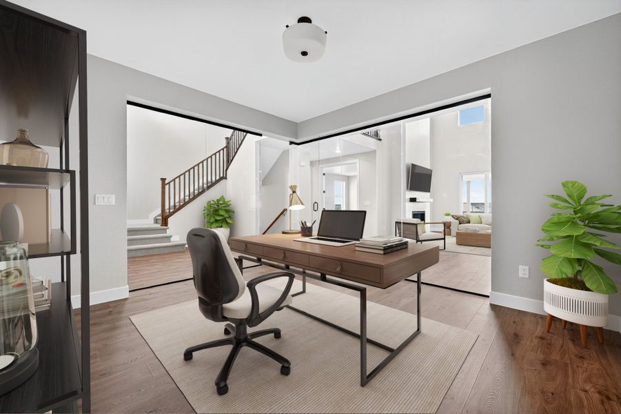 Furnished interior view inside a new home in Hillside at Crystal Valley Destination Collection, Castle Rock (Image 5).