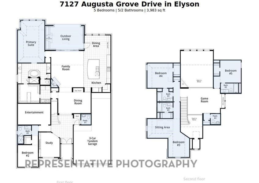 2D floor plan layout of this home in Elyson: 65ft. lots, Katy, TX (Image 3). 2D floor plan layout of this home in Elyson: 65ft. lots, Katy, TX (Image 3).
