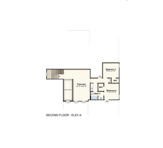 2D floor plan layout for the Bentley by Grant & Co in Manor at Hall Creek, Arlington, TN (Image 6).