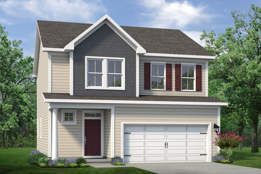 Representative exterior photo of a completed home built from the The Sycamore by Chesapeake Homes in Neill's Pointe, Angier, NC (Image 5).