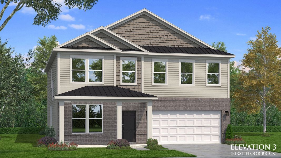 Representative exterior photo of a completed home built from the Brier Creek by DRB Homes in Reserve at Crowthorne, Zebulon, NC (Image 19). Representative exterior photo of a completed home built from the Brier Creek by DRB Homes in Reserve at Crowthorne, Zebulon, NC (Image 19).