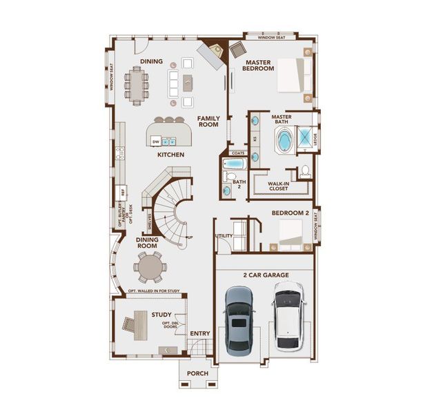 2D floor plan layout for the Grand Alexandria by Grand Homes in Providence Cove, McKinney, TX (Image 20).