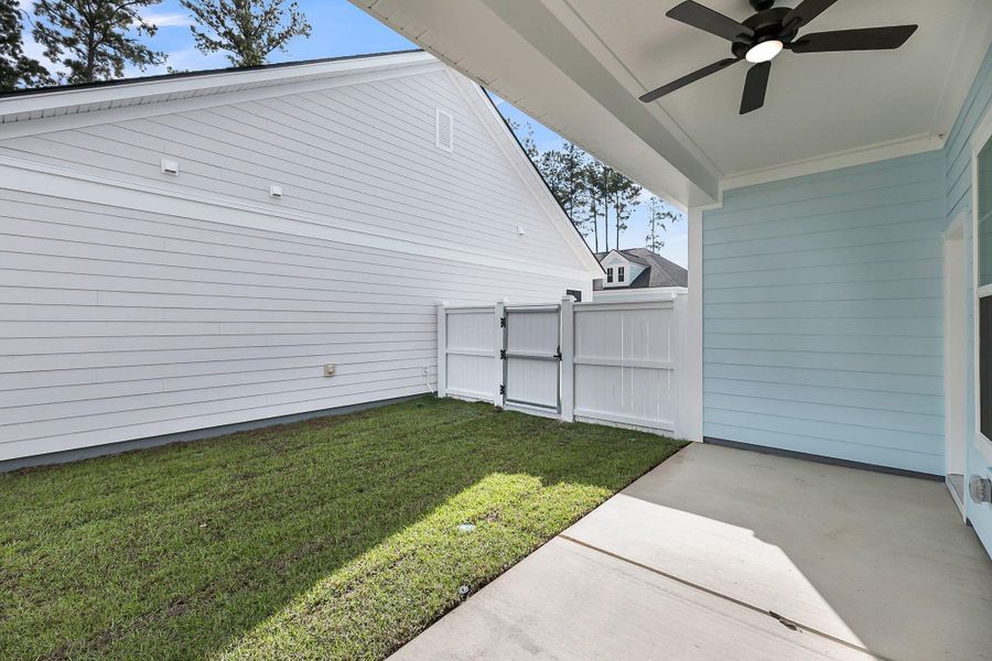 Exterior details and patio area of a home in Nexton – Midtown – The Garden Collection, Summerville (Image 2).