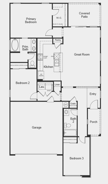 2D floor plan layout for the Plan 1503 by KB Home in The Traditions at Teravalis, Buckeye, AZ (Image 3).