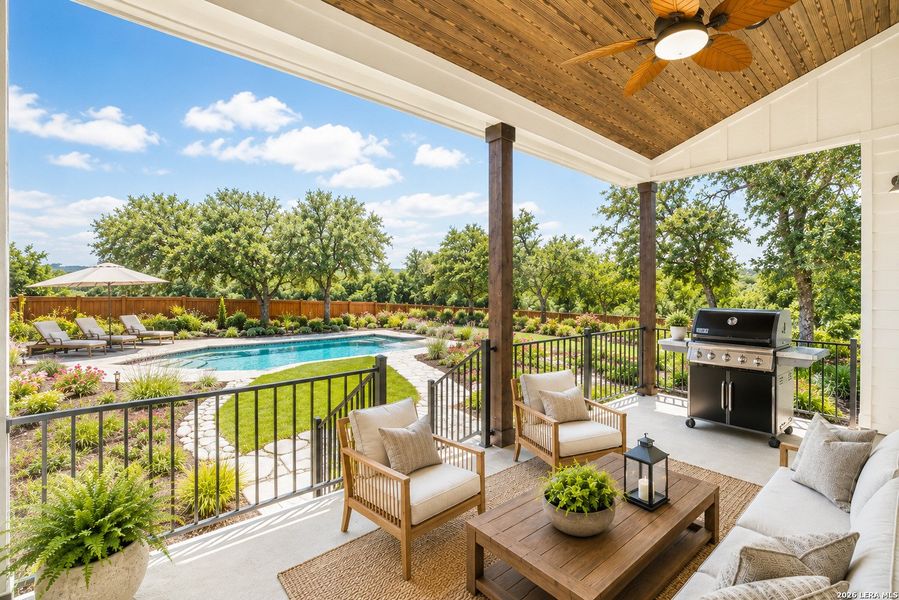 Exterior details and patio area of a home in , Fischer (Image 30).
