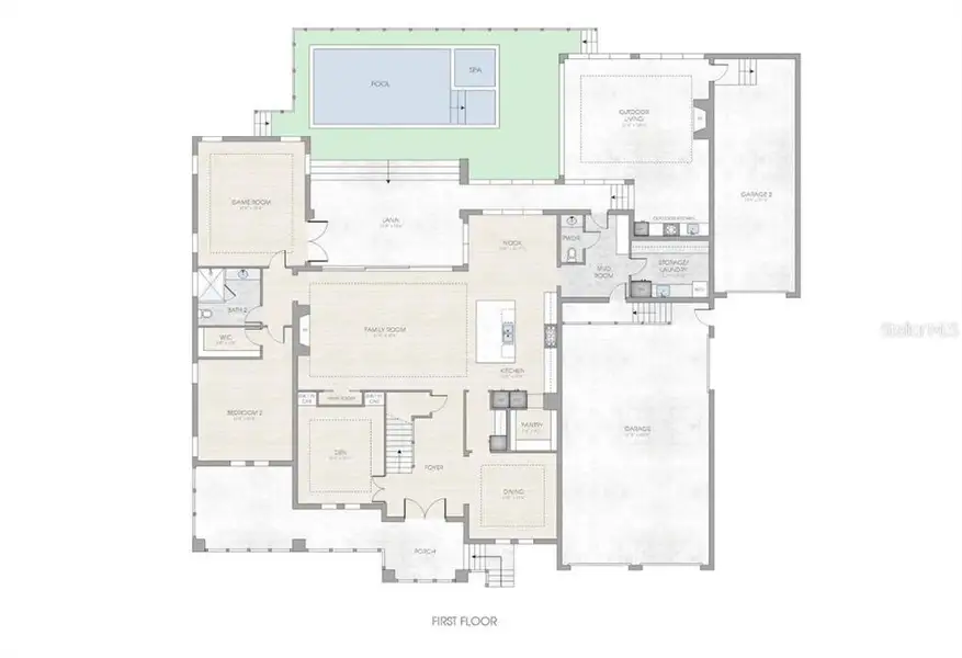 2D floor plan layout of this home in , Tampa, FL (Image 3).