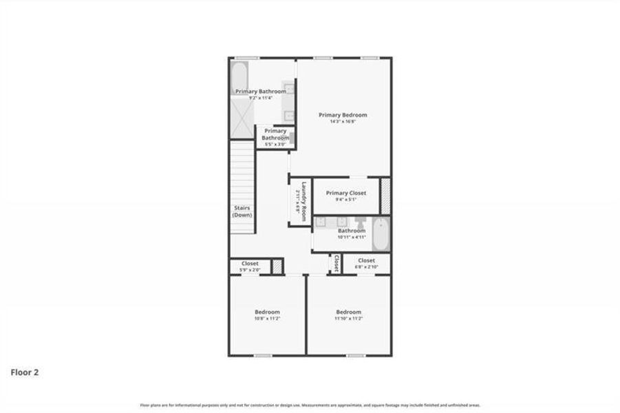 2D floor plan layout of this home in Skyview On Broad, Sugar Hill, GA (Image 5).