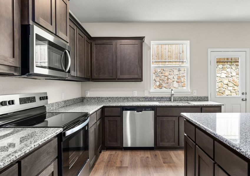 The kitchen has a window that lets in great, natural light.