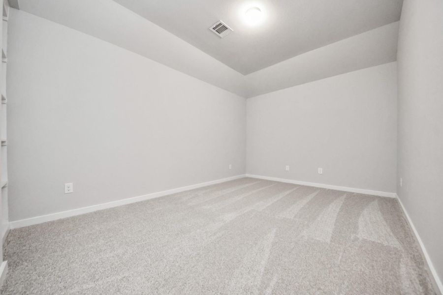 Take another look at the media room. Sample photo of completed home with similar floor plan. Actual colors and selections may vary.