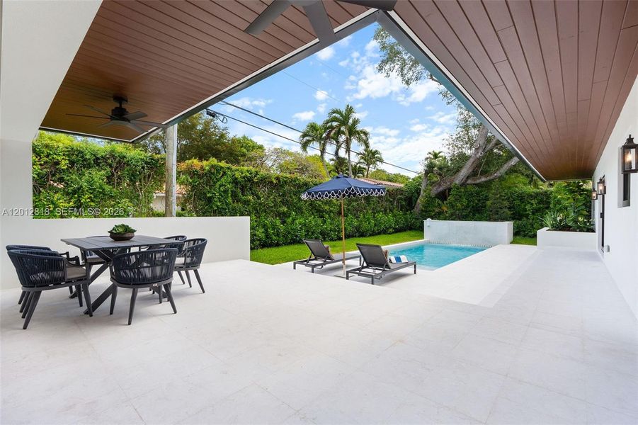 Exterior details and patio area of a home in , Coral Gables (Image 4). Exterior details and patio area of a home in , Coral Gables (Image 4).