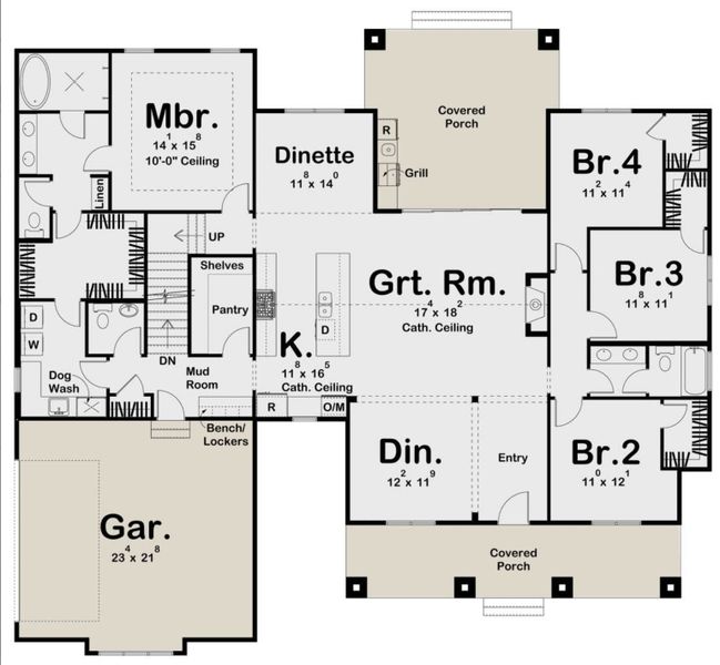 2D floor plan layout for the Darla by Zeal Home Builders in Monarch Manor, Poolville, TX (Image 3).