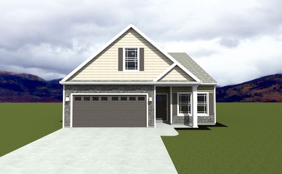 Representative exterior photo of a completed home built from the Quincy by Enchanted Homes in Hampshire Heights, Moore, SC (Image 26).