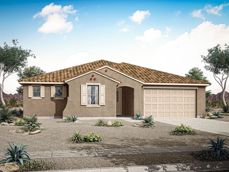 Representative exterior photo of a completed home built from the Burgundy by Mattamy Homes in White Tank Vistas, Waddell, AZ (Image 20).