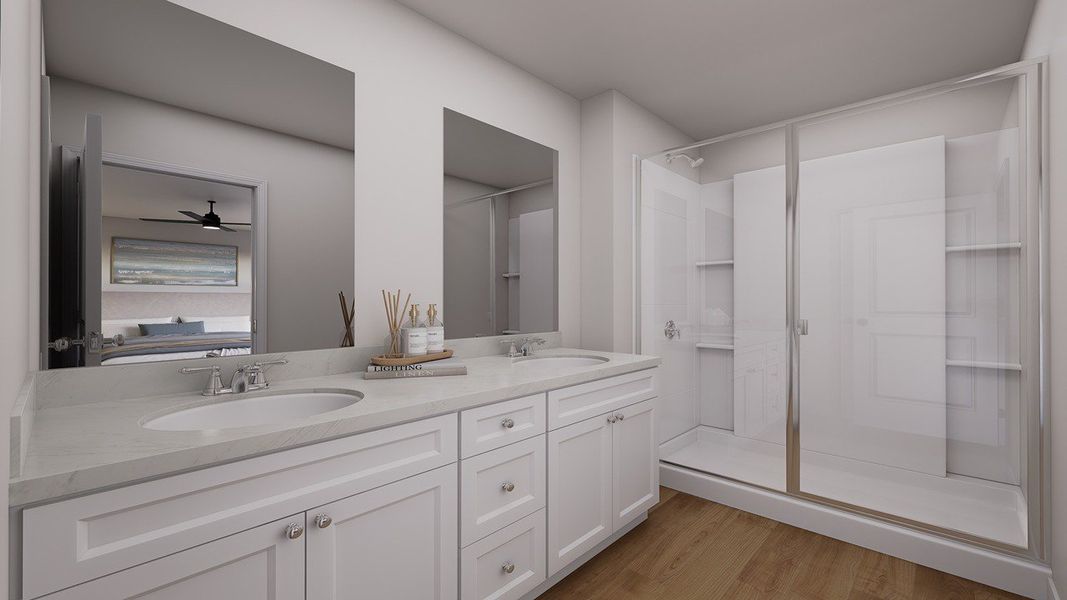 Furnished interior view inside a new home in The Crossing at St. James, Summerville (Image 8).