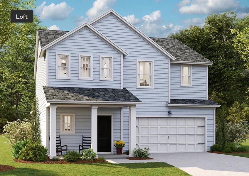 Front exterior of a new home in Heron's Walk at Summers Corner: Carolina Collection, Summerville, SC, highlighting curb appeal (Image 1).