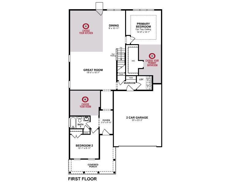 2D floor plan layout for the Leyland by Beazer Homes in Marshfield, Longs, SC (Image 3).