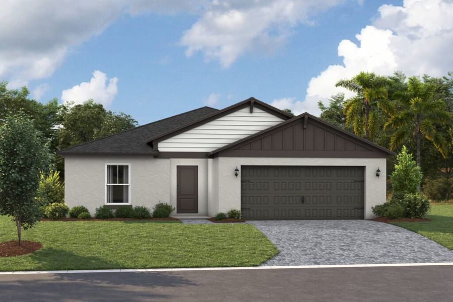 Representative exterior photo of a completed home built from the Valencia by Casa Fresca Homes in Two Rivers, Zephyrhills, FL (Image 9).