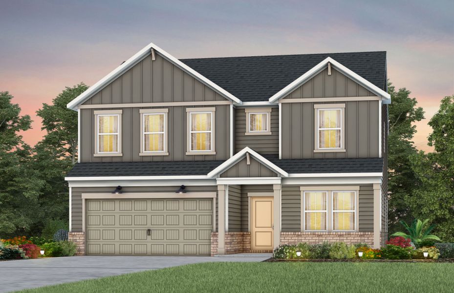 Front exterior of a new home in Cannon Run, Concord, NC, highlighting curb appeal (Image 19).