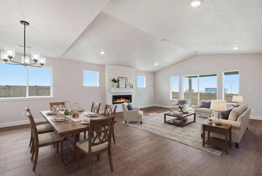 Representative furnished interior of a home built from the Laurel by MonteVista Homes in IronHorse, Prineville (Image 6).