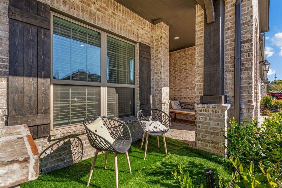 View of patio featuring covered porch