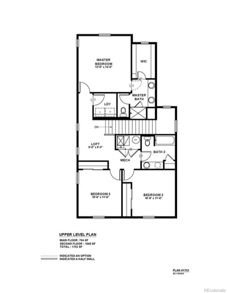 2D floor plan layout of this home in Sky Ranch – Uptown Collection, Watkins, CO (Image 3).