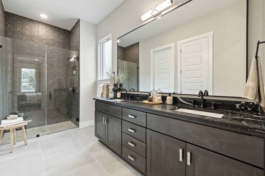 Representative furnished interior of a home built from the Linden by Tri Pointe Homes in Wolf Ranch, Georgetown (Image 38).
