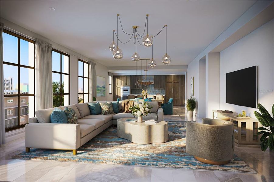 Furnished interior view inside a new home in , St. Petersburg (Image 6).