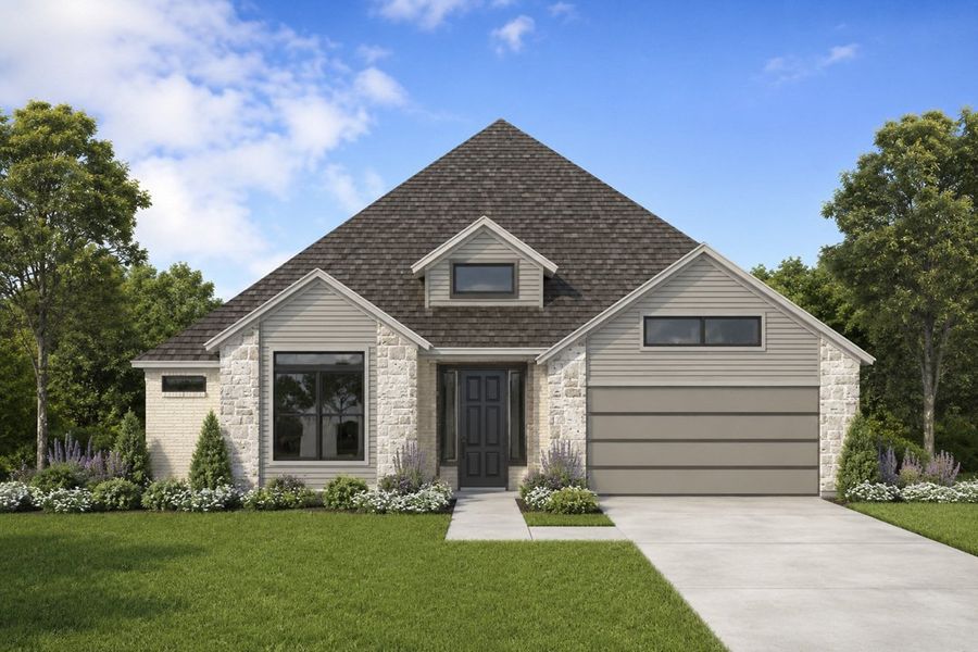 Representative exterior photo of a completed home built from the The Stratford by Lillian Custom Homes in Polo Ridge, Forney, TX (Image 6).