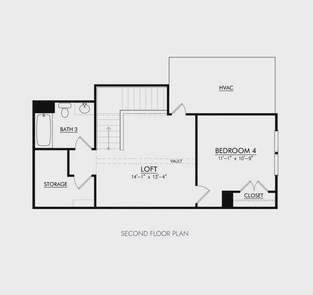 2D floor plan layout for the The Cambridge by Patterson Company in Gardens of Three Rivers, Murfreesboro, TN (Image 3).