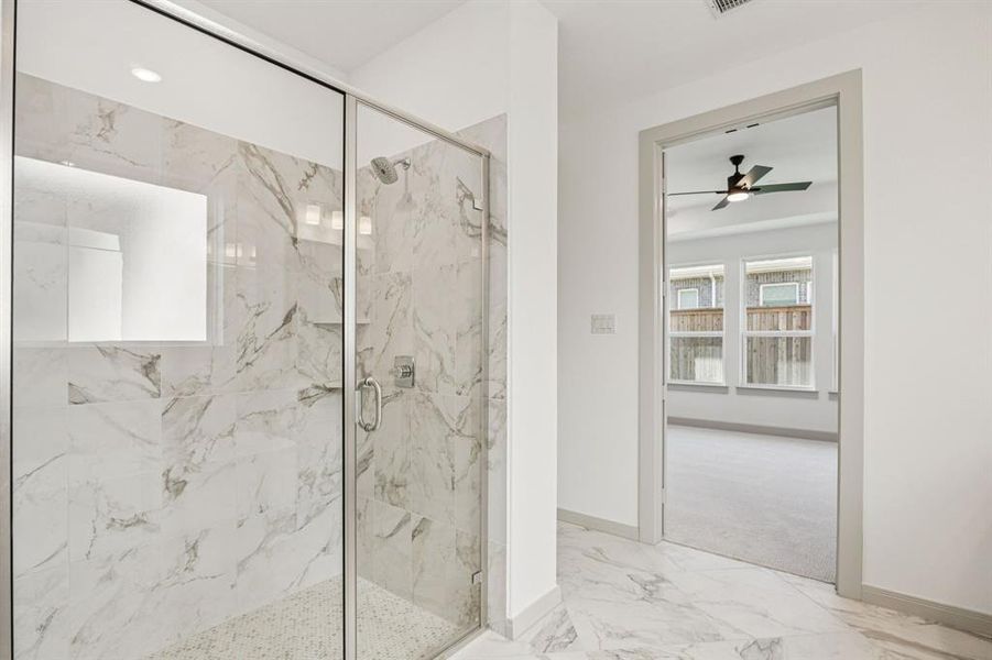 You'll enjoy long, luxurious showers in this oversized walk-in shower when you call this over the top owner's suite your own! You'll enjoy long, luxurious showers in this oversized walk-in shower when you call this over the top owner's suite your own!