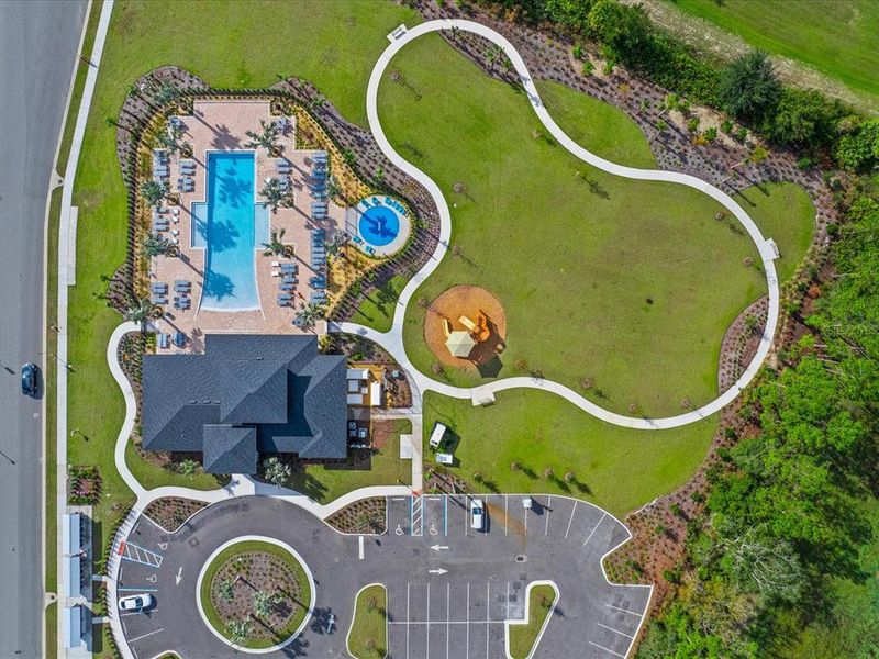 Aerial view of the community amenities