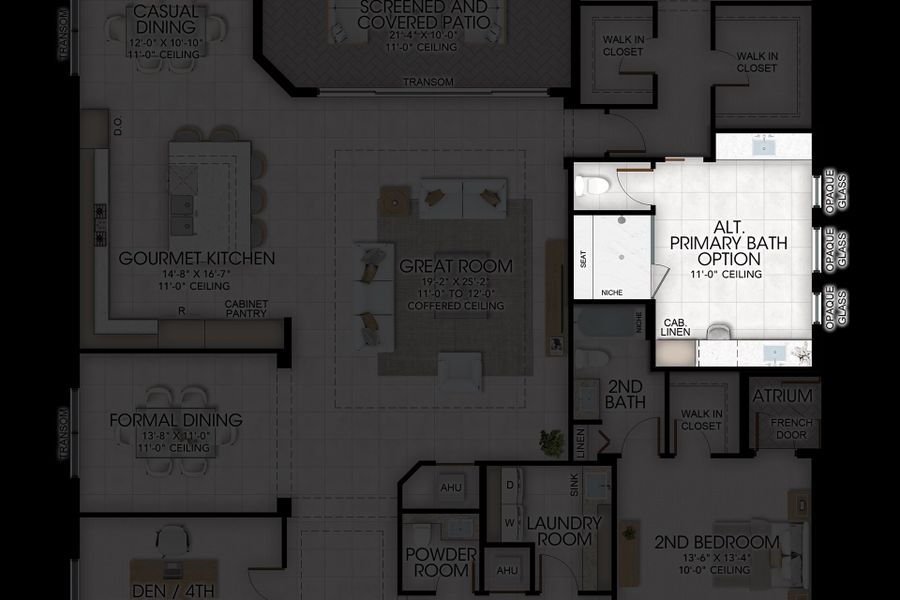 2D floor plan layout for the Julia by GL Homes in Valencia Del Mar, Boynton Beach, FL (Image 6).