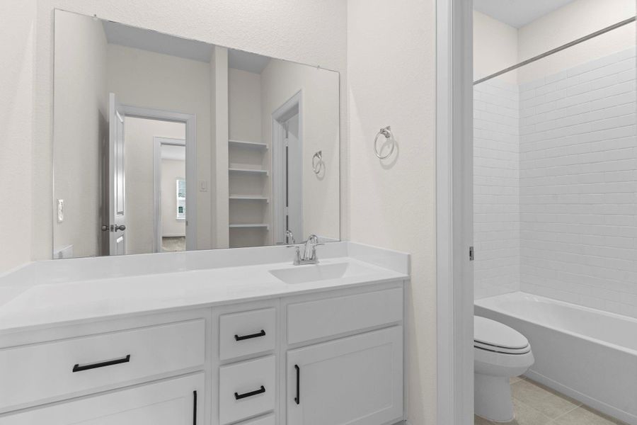 The third guest bathroom has a long Vanity, cabinets and drawers for all your storage needs, then a private area with tub and shower combination, so two can easily use this bathroom. The third guest bathroom has a long Vanity, cabinets and drawers for all your storage needs, then a private area with tub and shower combination, so two can easily use this bathroom.